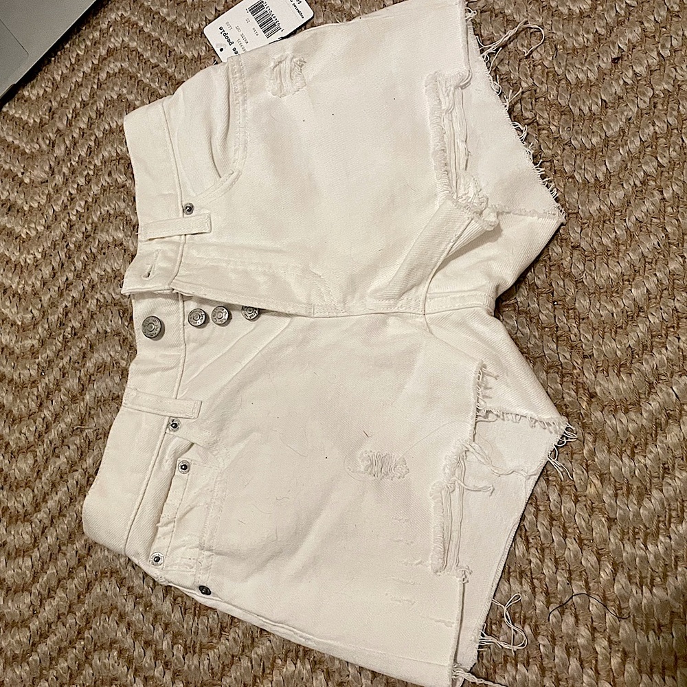Free people white denim shorts